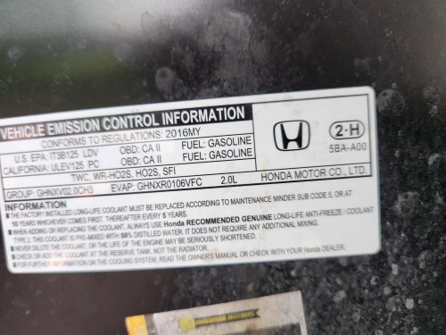 2016 Honda Civic LX Sedan CVT